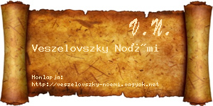 Veszelovszky Noémi névjegykártya
